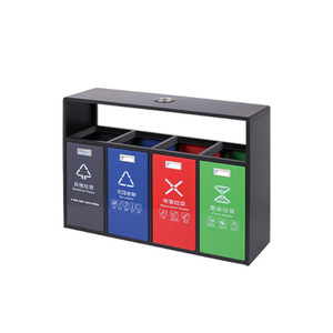 Contenedor de Basura Doble Grande de Acero Inoxidable Ecológico, sin Tapa, para Exteriores, para Parques, Áreas Residenciales y Paisajes - Product Image 5