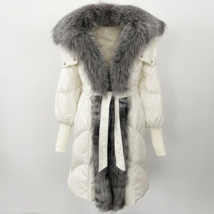 Nouvelle veste <span class=keywords><strong>longue</strong></span> en duvet pour femme automne-hiver 2025 avec col en fourrure de renard - Product Image 4