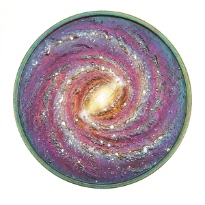 Moneda Conmemorativa de 1 oz de Cobre Fino .999, Redonda, con Patina Arcoíris, Diseño de Galaxia Espiral Vía Láctea, Arte Cósmico Espacial, Impresión UV, Medallón de Desafío - Product Image 1