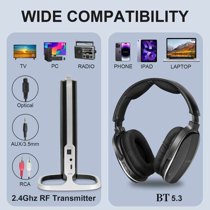 Wave 55 Rca Stereo Wireless Headphones Bluetooth Headphones Rca