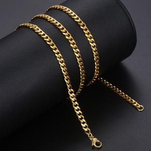 Collar <span class=keywords><strong>de</strong></span> Acero Inoxidable Estilo Hiphop, Cadena Cubana <span class=keywords><strong>para</strong></span> <span class=keywords><strong>Hombre</strong></span> y Mujer, Color Dorado, Metal Sólido, Joyería Punk, Regalo - Product Image 4