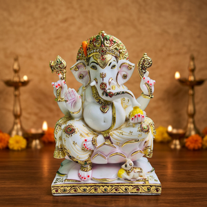 Nirmala Handicrafts - Estatua de Ganesha de Resina de Lujo, Hecha a Mano, Decoración Religiosa Tradicional para el Hogar |   Regalo Decorativo para Diwali y Bodas - Product Image 3