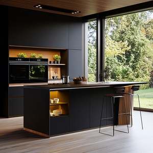 Novedad 2025: Gabinetes de Cocina Prefabricados Inteligentes Integrados, Modernos, con Estructura de Acero Inoxidable, MDF y Accesorios para Fregadero, para Uso Doméstico - Product Image 1