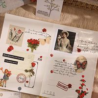 Autocollants botaniques vintage à fleurs pour scrapbooking, journalisation, autocollants artistiques, autocollants pour agenda