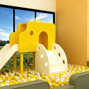 Aire de jeux intérieure pour enfants avec toboggan et piscine <span class=keywords><strong>à</strong></span> balles sur le thème de la <span class=keywords><strong>cabane</strong></span> jaune, équipement de parc pour centre de maternité et club pour enfants haut de gamme - Product Image 2