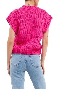 Fabricant de tricots <span class=keywords><strong>gilet</strong></span> personnalisé pour femmes <span class=keywords><strong>gilet</strong></span> <span class=keywords><strong>sans</strong></span> manches col rond côtelé gros pull <span class=keywords><strong>gilet</strong></span> pour femmes - Product Image 4