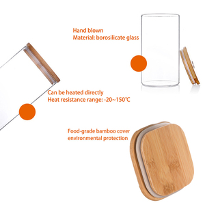 Hot bán 2oz 4oz 6oz 8oz 10 oz 120ml 200ml nhà bếp thủy tinh trong suốt nắp tre gia vị <span class=keywords><strong>container</strong></span> Jar với nhãn Sticker - Product Image 5