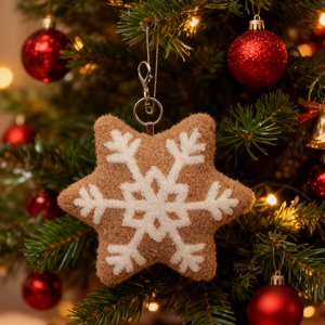 Dễ Thương Hình Lục Giác Bông Tuyết Sang Trọng Giáng Sinh Món Quà Trang Trí Tùy Chỉnh Sang Trọng Mini Đồ Chơi Sang Trọng Keychain - Product Image 5