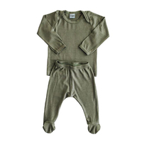 Ensemble de 4 pièces en coton biologique côtelé, ensemble cadeau pour nouveau-né, layette pour bébé