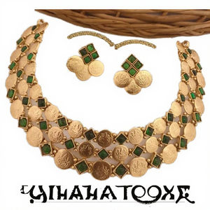 Juego de Joyería Geométrica Clásica para Mujer, Aleación de Zinc Africana, Pendientes Colgantes con Forma de Moneda, Anillo, Oro de 18K/24K, Regalo para Fiesta - Product Image 3