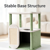 Modern Kedi Ağacı, Peluş Çerçeveli Platformlar, Ön Sisal Tırmalama Tahtası, Alt Kedi Evi ve İki Seviyeli Dinlenme Alanı ile