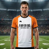 Jersey Sepak Bola Pria Dewasa Grosir 100% Poliester Anti-Bakteri Bernapas Cepat Kering Kerah Bulat Lengan Pendek Dapat Disesuaikan OEM