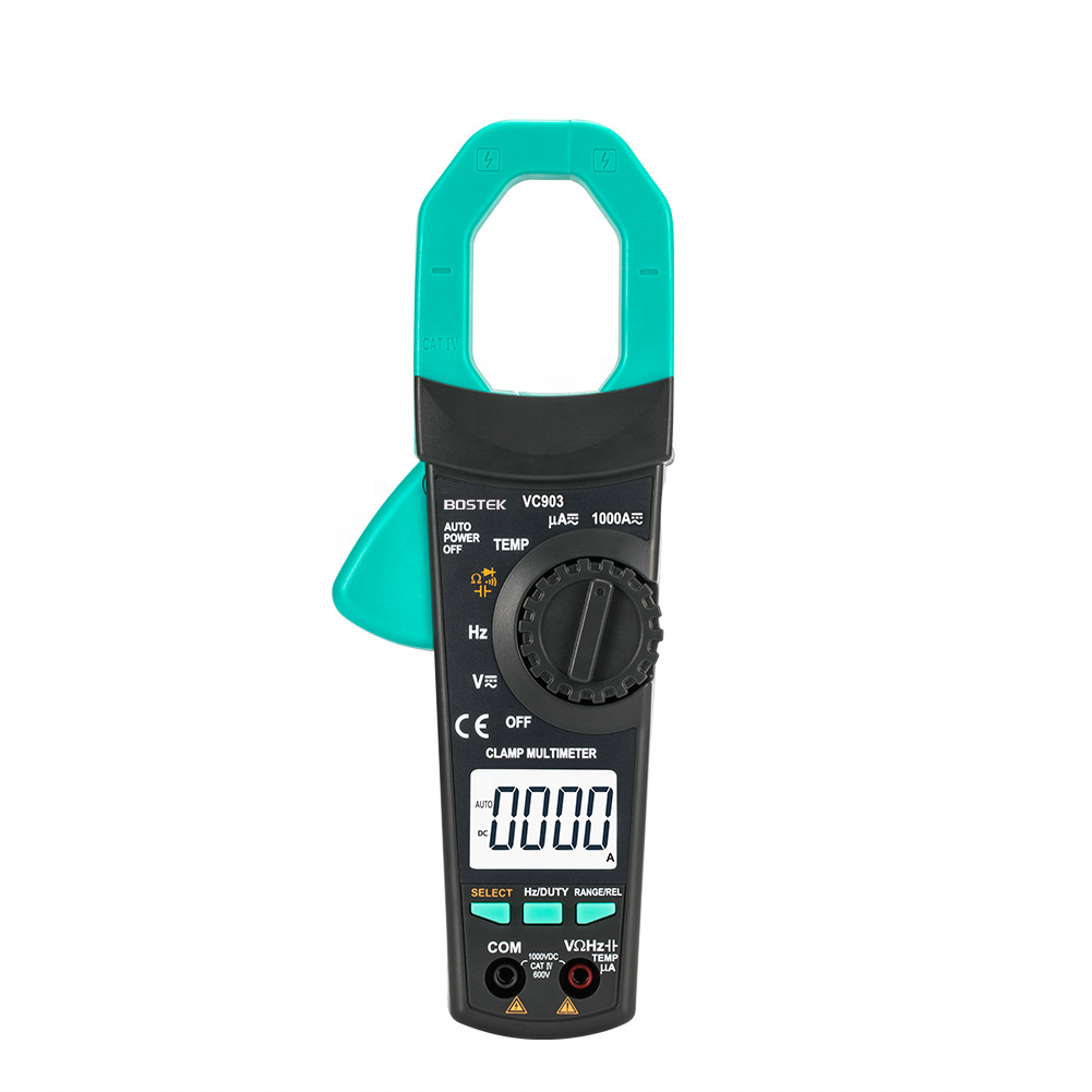 Цифровой мультиметр-зажим BOSTEK VC903, измеритель истинных среднеквадратичных значений, напряжения постоянного и переменного тока, 1000 А, ток с автоматическим зажимом для проверки температуры, конденсатора, Ом, Гц