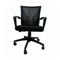 Chaise de bureau en maille à dossier moyen, avec accoudoirs fixes en PP, réglable en hauteur et pivotante, vente en gros d'usine