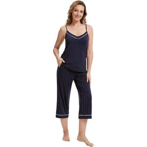 Ensemble de pyjama personnalisé pour femmes, 2 pièces, pantalon capri, vêtements de nuit, viscose de bambou douce, pyjamas S XXL - Product Image 4