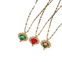 Collier de luxe coloré bohème avec pendentif cœur océan en strass et perles d'imitation, chaîne à maillons, bijoux de fête pour femme, style coréen