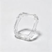 Boîtier de montre en saphir transparent avec revêtement anti-traces de doigts AF à dégradé extérieur, rectangulaire, carré, personnalisé en usine