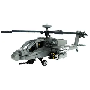 طائرة هليكوبتر جولدموك للقتال العسكري MOC-154144 AH-64D طائرة مقاتلة أباتشي لونقبو طقم مكعبات البناء لعبة
