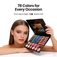 Palette de fards à paupières 78 couleurs, poudre chimique, waterproof, hautement pigmentée, brillante, scintillante, maquillage, coffret cadeau, tons foncés et clairs