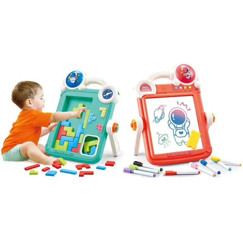 KSF Multifunction Cute Kindergarten Children Table And Chairs Toy Set Living Room Furniture Building Block Board Drawing Tablet