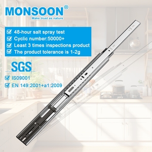 Good Quality <strong>Drawer</strong> <strong>Slide</strong> Rail <strong>Ball</strong> <strong>Bearing</strong> 45mm Steel <strong>Drawer</strong> <strong>Slide</strong> 3 Fold Telescopic <strong>Ball</strong> <strong>Bearing</strong> Runners <strong>Drawer</strong> <strong>Slide</strong> - Product Image 1