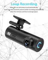 Kamera DVR Mobil Universal Night Vision dengan Rekaman Loop, Dashcam 2K ADAS, Asisten Pengemudi, Sudut Lebar, Mini Camera Recorder