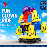 Manège Clown Amusant Certifié CE, Manège de Cirque Fou Rotatif à 360 Degrés, Équipement d'Amusement Familial pour Intérieur et Extérieur, à Vendre