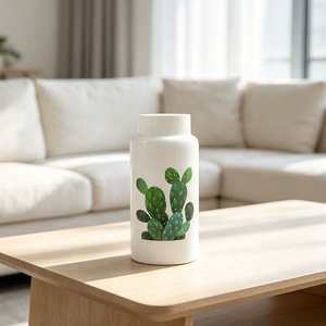 <span class=keywords><strong>Vaso</strong></span> <span class=keywords><strong>da</strong></span> Fiori <span class=keywords><strong>da</strong></span> Tavolo Minimalista in Vetro con Motivo Personalizzabile, Design Rotante a Calibro Largo e Smalto Spesso, a Forma di <span class=keywords><strong>Cactus</strong></span> - Product Image 5