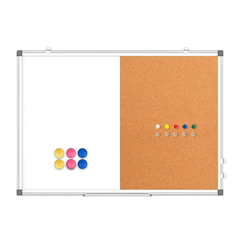 24X18 Inches Magnetic Whiteboard and Cork Board Combo 18 Inch Wood Frame Bulletin Board for Messaging
