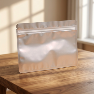 Custom Printed Matte Frosted 3 Side Seal Zipper Pouch with <b>Clear</b> Window & Hang Hole for Underwear Socks Clothing Packaging - Product Image 3