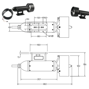 브러시리스 카약 트러스터 모터 50V 1900W | 내장형 ESC <span class=keywords><strong>100A</strong></span> 방수 | 낚싯배 및 소형 선박용 30kg 추력 - Product Image 3