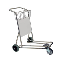 Système de freinage de haute qualité en acier inoxydable chariot d'aéroport à quatre roues standard personnalisé