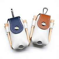 Sac d'accessoires de golf élégant en similicuir, porte-tee compact pour la pratique sur le parcours de golf