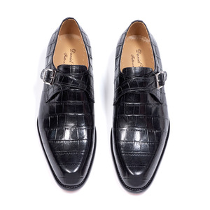 Chaussures habillées pour hommes grande taille à bout pointu en cuir de vachette avec boucle, idéales pour affaires, mariages et occasions formelles – Durables et élégantes - Product Image 4