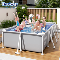Nouvelle Arrivée Bestway : Piscine Gonflable à Cadre en PVC Durable, Grise, Grande Vente pour le Plaisir Familial en Extérieur