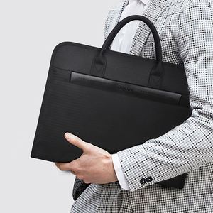 New Design B-2501 Large-Capacity Expending Black Business <b>Briefcase</b> PU <b>Leather</b> Office 15 Inches Laptop Bag for Men - Product Image 4