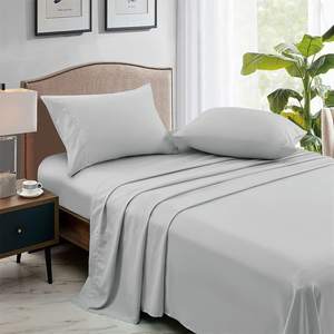 Ukuran Disesuaikan Warna Abu-abu Lembar Datar Pak <span class=keywords><strong>2</strong></span> Lembar Seprai Serat Mikro Lembut untuk Rumah Salon Hotel Digunakan - Product Image 4