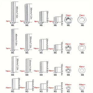 Carbon Steel Phillips Pan Head Screws Nuts Washers M3 M4 M5 M6 1080pcs <b>Set</b> Standard Grade A Hand Tool Kit - Product Image 1
