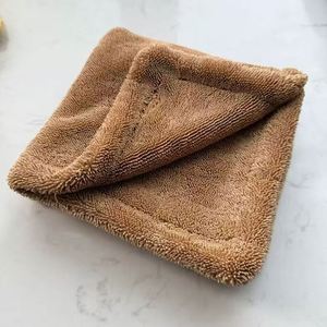 Serviette de séchage pour voiture en microfibre sans bords, séchage rapide, tissée, torsadée, 40x40, couleur unie, absorbante, lavable en machine - Product Image 1