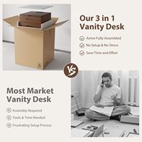 Station de maquillage US en stock avec siège intégré, miroir éclairé, tout-en-un, couvercle à charnière, cadre en bois, pour chambre à coucher, vente en gros SZT029