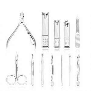 Nail Clippers Manicure and Pedicure Set for Men and Women Nail Care <b>Tool</b> Kit Luxurious Holographic Travel Case <b>Pink</b> - Product Image 1