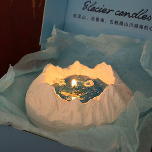 Novità candele in gesso stoppino di cotone unico a forma di montagna candela profumata di cera di soia per la decorazione - Product Image 2