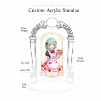 Standee Akrilik Anime Girl dengan Bingkai Lengkung, Dibuat Sesuai Pesanan, Alas Akrilik Transparan, Figur Akrilik, Merchandise untuk Penggemar, Tepi Dipoles