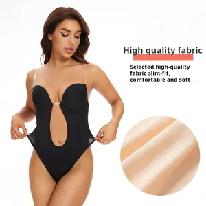 Hete Vrouwen Sexy Off Shoulder Rugloze Bodysuit Met Beha Voor Jurk Vrouwelijke Full Body Shaper Lingerie Onzichtbare String Shapewear