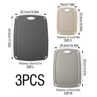Hete Aanbieding Eco-vriendelijke BPA-vrije Plastic 3-delige Snijdplank Keukenaccessoires Duurzame Snijdplank met Sapgootjes