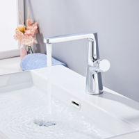 Robinet de lavabo en laiton à eau chaude et froide, style nordique simple, personnalisable, poignée ronde, robinet de lavabo de salle de bain pour la maison