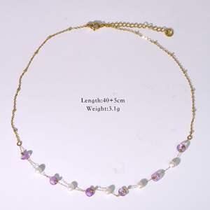 Moda de lujo INS 14K oro Acero inoxidable hecho a mano Natural <span class=keywords><strong>chip</strong></span> perla cuarzo cadena con cuentas collar en capas para mujer joyería - Product Image 4