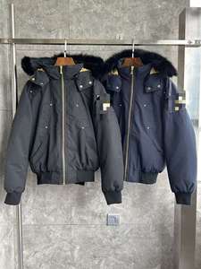 Chaqueta de Invierno Casual para <span class=keywords><strong>Hombre</strong></span>, con Capucha con Ribete de Piel de Zorro Canadiense, Cierre de Cremallera, Impermeable, de Tela de Lona Transpirable para Invierno - Product Image 3