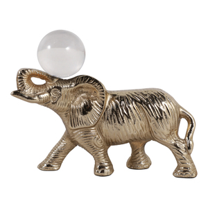 Statuetta decorativa di elefante con sfera in acrilico, scultura moderna e elegante per l'arredamento di casa, ufficio e soggiorno - Product Image 4