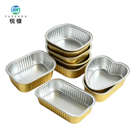 Barquette en aluminium doré jetable pour aliments, disponible en OEM, avec logo personnalisé, conteneur en aluminium doré
